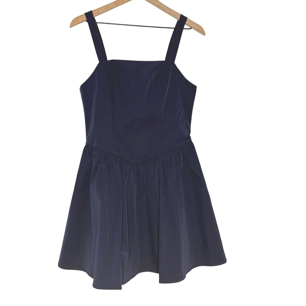 Altar'd State Mini Dress Navy Blue Fit & Flare Sleeveless Square Neck Medium